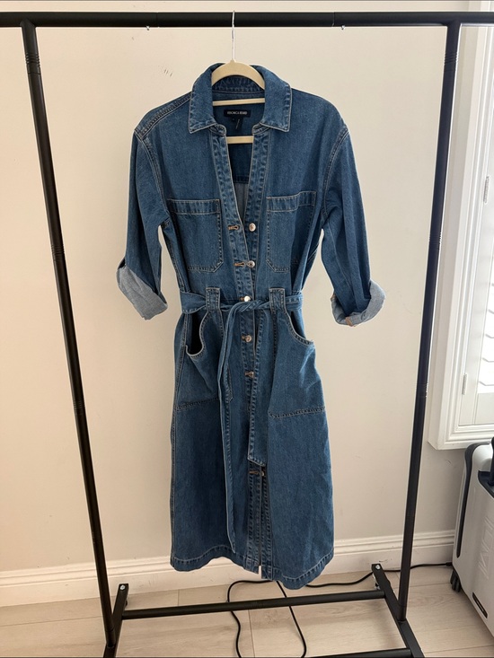 Veronica Beard Dresses & Skirts - Veronica Beard Dark Blue Denim Midi Shirt Dress with Self-Tie